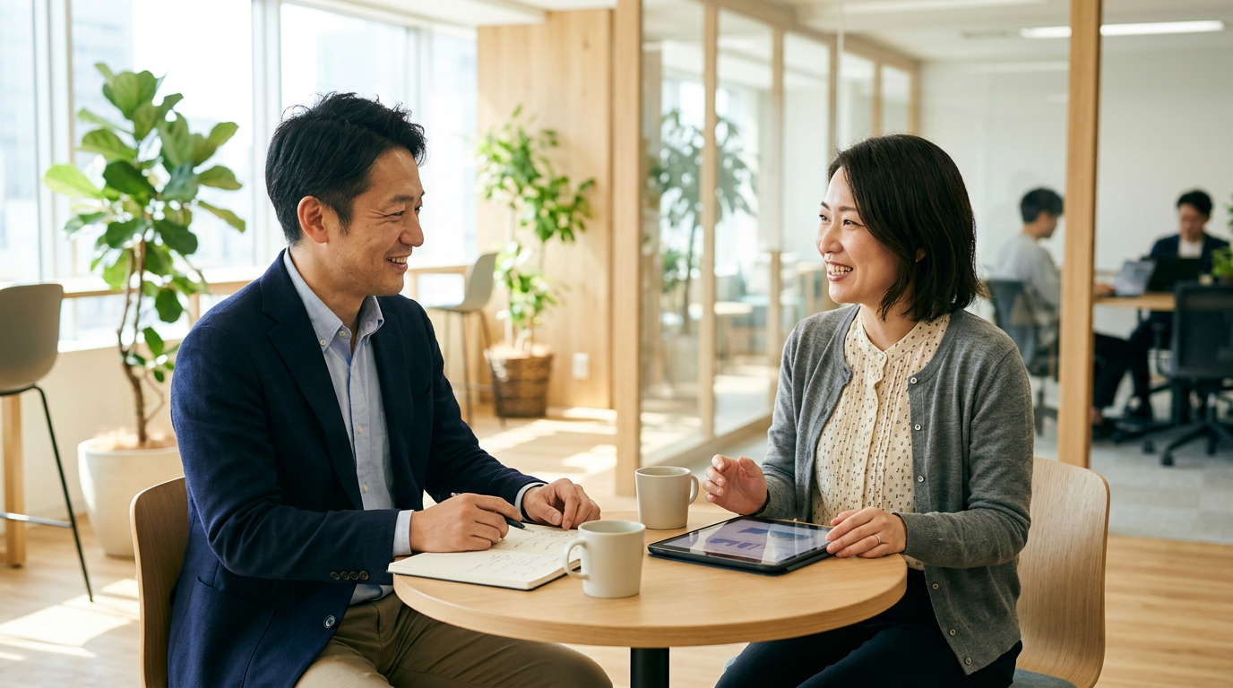 対話しながら伴走する、現場に寄り添う協働のイメージ